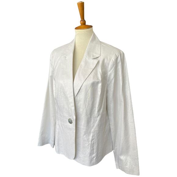 NWT Vintage Feminine Studio JPR Iridescent Pearl Blazer Size L - Picture 2 of 8